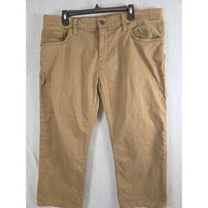 Mavi Mens Zach Jeans Hemmed to 38x25 Short Straight Leg Brown Stretch Comfort